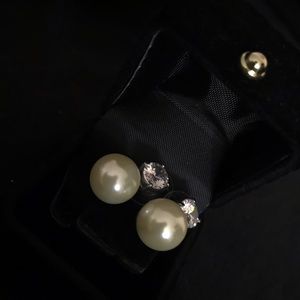 NEW PEARL AND DIAMOND EARRINGS